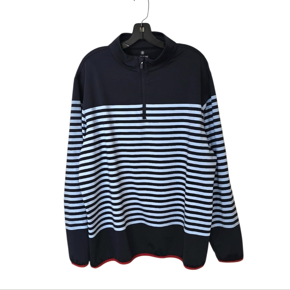 G/Fore Performance Sweater Men XL Striped‎ Mid Quarter Zip Golf Preppy